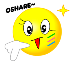 kawaii Smiley Face 3D(JapaneseWords) sticker #6134129