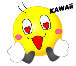 kawaii Smiley Face 3D(JapaneseWords) sticker #6134130