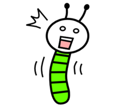 Green caterpillars (ENG) sticker #6134535