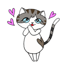 Myaako of the heart cat sticker #6135092