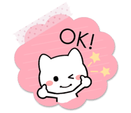 Cute White cat!! sticker #6135273