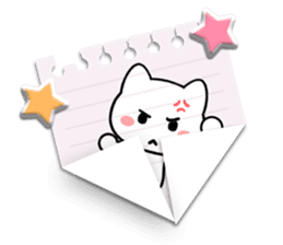 Cute White cat!! sticker #6135310