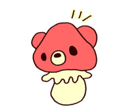 tiny mushroom bear sticker #6145177