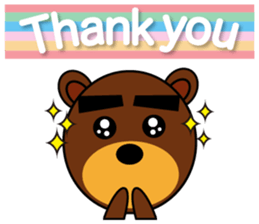 Black Eyebrows Bear 5 ( English ) sticker #6148872