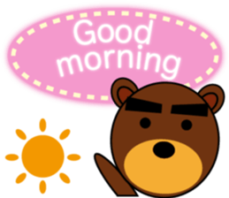 Black Eyebrows Bear 5 ( English ) sticker #6148874