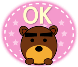 Black Eyebrows Bear 5 ( English ) sticker #6148877