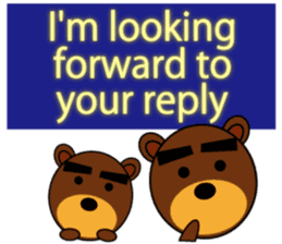 Black Eyebrows Bear 5 ( English ) sticker #6148879