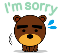 Black Eyebrows Bear 5 ( English ) sticker #6148882