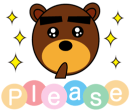 Black Eyebrows Bear 5 ( English ) sticker #6148885