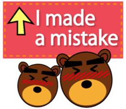Black Eyebrows Bear 5 ( English ) sticker #6148891
