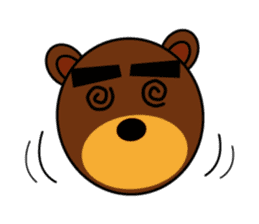 Black Eyebrows Bear 5 ( English ) sticker #6148892