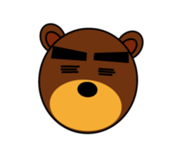 Black Eyebrows Bear 5 ( English ) sticker #6148894