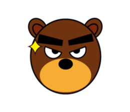 Black Eyebrows Bear 5 ( English ) sticker #6148895