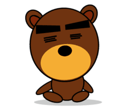 Black Eyebrows Bear 5 ( English ) sticker #6148903