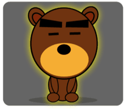Black Eyebrows Bear 5 ( English ) sticker #6148910