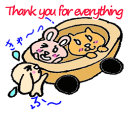 alot thank you in cute animal in English sticker #6149232