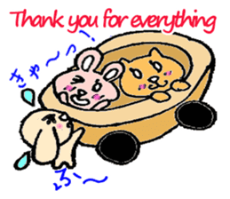 alot thank you in cute animal in English sticker #6149232