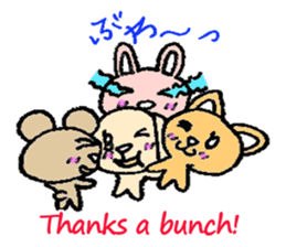 alot thank you in cute animal in English sticker #6149233