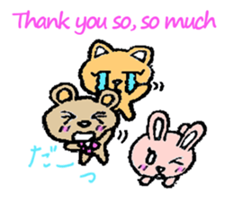 alot thank you in cute animal in English sticker #6149235
