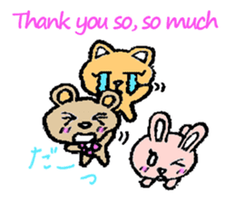 alot thank you in cute animal in English sticker #6149235
