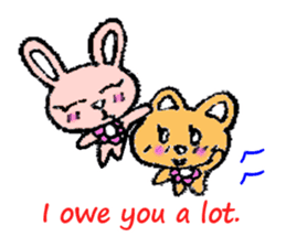 alot thank you in cute animal in English sticker #6149238