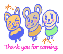 alot thank you in cute animal in English sticker #6149261