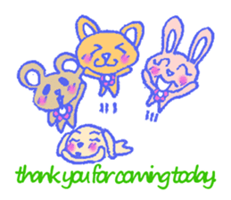alot thank you in cute animal in English sticker #6149263