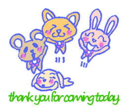alot thank you in cute animal in English sticker #6149263