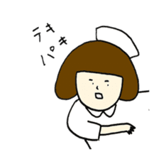 cute nurse wearing a white coat sticker #6149718