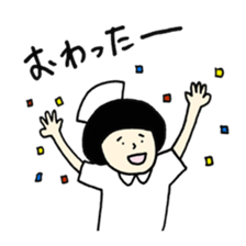 cute nurse wearing a white coat sticker #6149719