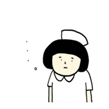 cute nurse wearing a white coat sticker #6149729