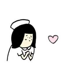 cute nurse wearing a white coat sticker #6149733