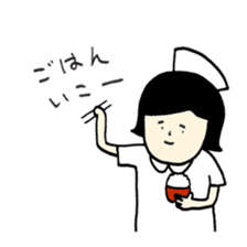 cute nurse wearing a white coat sticker #6149749
