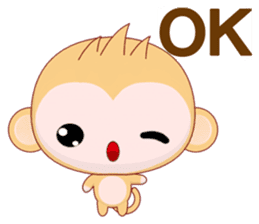 QQ Round Monkey (Common Chinese) sticker #6151790