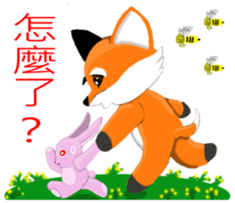 Redfox and Pinkrabbit sticker #6152305