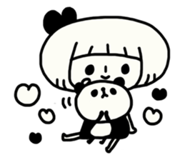 Yuruyuru Monochromatic Girl sticker #6153859