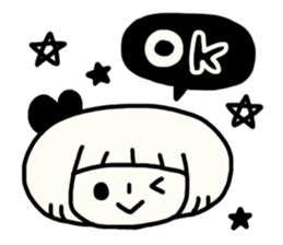 Yuruyuru Monochromatic Girl sticker #6153860