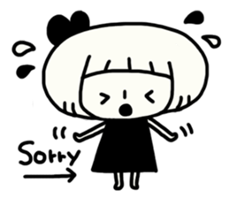Yuruyuru Monochromatic Girl sticker #6153868
