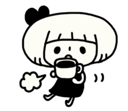Yuruyuru Monochromatic Girl sticker #6153870