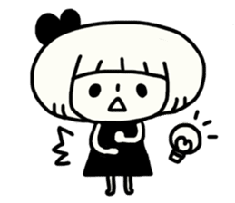 Yuruyuru Monochromatic Girl sticker #6153877