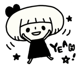 Yuruyuru Monochromatic Girl sticker #6153884