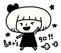 Yuruyuru Monochromatic Girl sticker #6153885