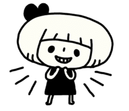 Yuruyuru Monochromatic Girl sticker #6153888