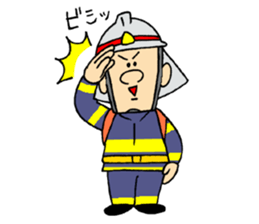 firefighter  and cat sticker #6154258