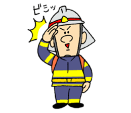 firefighter  and cat sticker #6154258