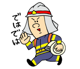 firefighter  and cat sticker #6154260