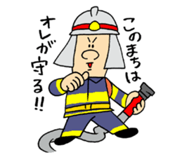 firefighter  and cat sticker #6154264