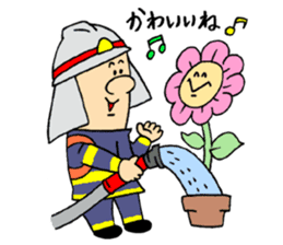 firefighter  and cat sticker #6154271