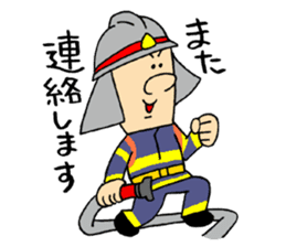 firefighter  and cat sticker #6154291