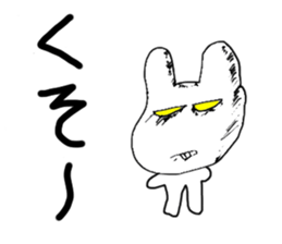 White rabbit & Moon Sticker sticker #6154500